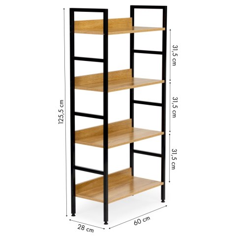 REGAŁ DREWNIANY INDUSTRIALNY SZAFKA PÓŁKI NA KSIĄŻKI LOFT MODERNHOME