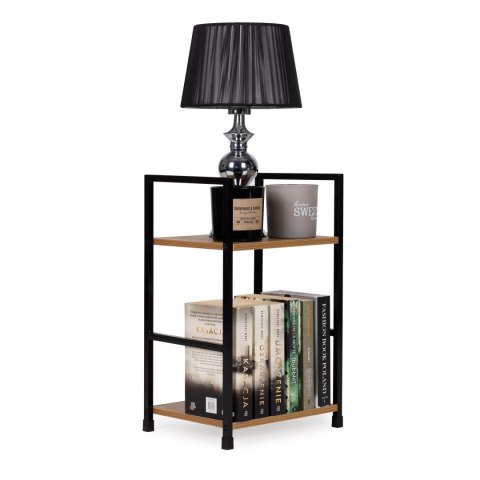 REGAŁ DREWNIANY NOWOCZESNY SZAFKA NOCNA 2 PÓŁKI LOFT MODERNHOME