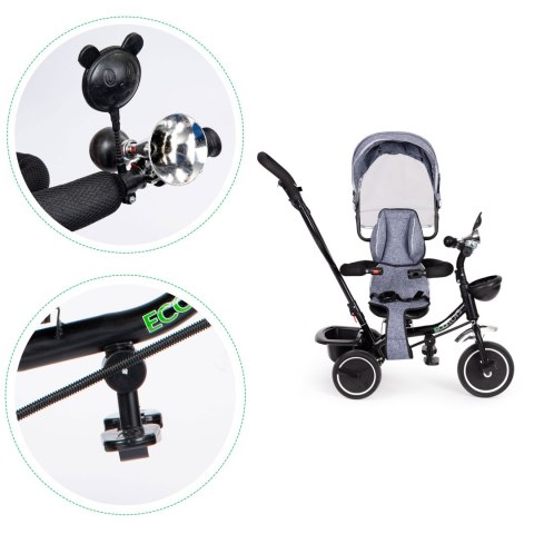 ROWEREK TRÓJKOŁOWY Z OBRACANYM SIEDZENIEM DASZEK SZARY ECOTOYS