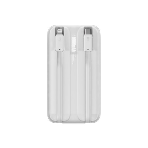 Powerbank z wyświetlaczem 10000mAh 22.5W Comet Series + kabel USB-A - USB-C 0.3m biały