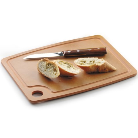 Deska do krojenia z włókna drzewnego 370 x 275 mm - brązowa