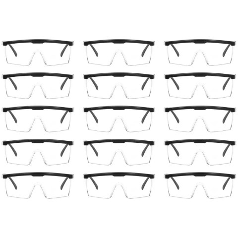 Gogle okulary ochronne BHP przeciwpyłowe - zestaw 15 szt.