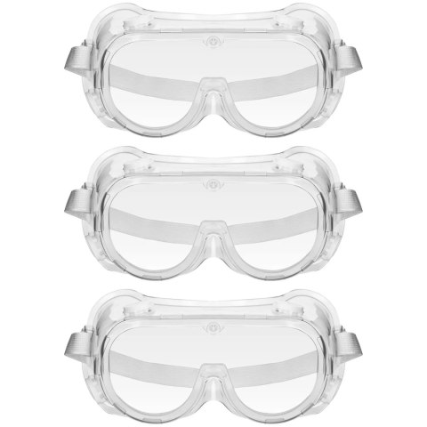 Gogle okulary ochronne BHP przeciwpyłowe - zestaw 3 szt.