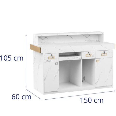 Recepcja lada recepcyjna do salonu biura hotelu z oświetleniem LED - marmur