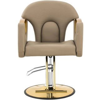 Fotel fryzjerski barberski z podnóżkiem BARTON - beżowy