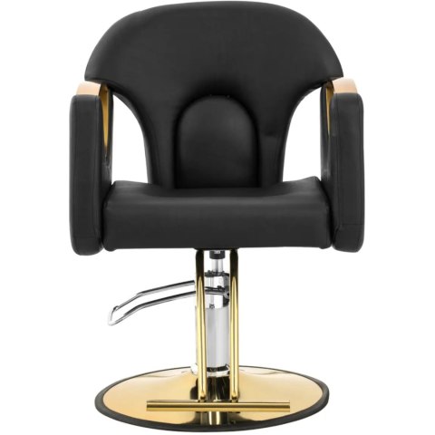 Fotel fryzjerski barberski z podnóżkiem BARTON - czarny