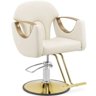 Fotel fryzjerski barberski z podnóżkiem BARTON - kremowy