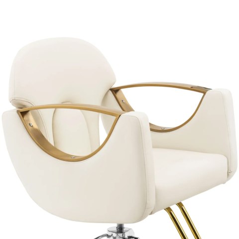 Fotel fryzjerski barberski z podnóżkiem BARTON - kremowy