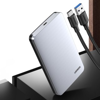 Kieszeń na dysk twardy 2.5'' SATA 3.0 6Gbps + kabel USB-C 0.5m - srebrny