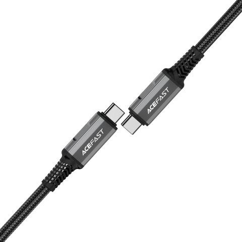 Kabel przewód USB-C USB4 PD3.1 5A do transmisji danych i Video 4K 1m - szaro-czarny