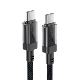 Kabel przewód USB-C z nylonowym oplotem PD 60W 480Mb/s - czarny