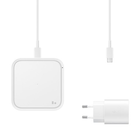 Ładowarka Samsung Wireless Charger Pad indukcyjna 15W + ładowarka sieciowa i kabel USB-C - biała
