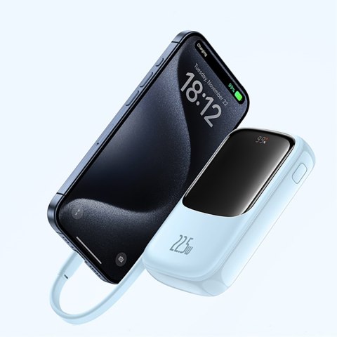 Power bank 10000mAh Qpow Pro+ 22.5W USB-C - niebieski