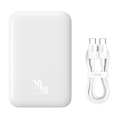 Powerbank 6000mAh Magnetic Mini Air 20W z kablem USB-C - biały