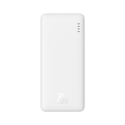 Powerbank Airpow 20W 10000mAh z kablem USB-A - USB-C 30cm - biały