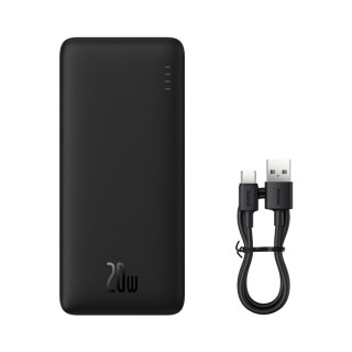Powerbank Airpow 20W 10000mAh z kablem USB-A - USB-C 30cm - czarny