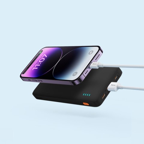 Powerbank Airpow 20W 10000mAh z kablem USB-A - USB-C 30cm - czarny