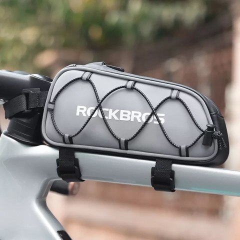 Torba sakwa rowerowa mocowana na ramę 0.9l - srebrna