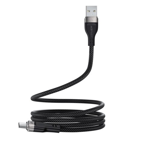 Kabel przewód USB-A - USB-C 3A z magnetycznym organizerem 1.2m - czarny