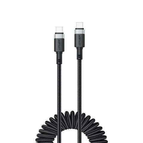 Kabel przewód spiralny USB-C - USB-C 480Mb/s 3A 1.2m - czarny