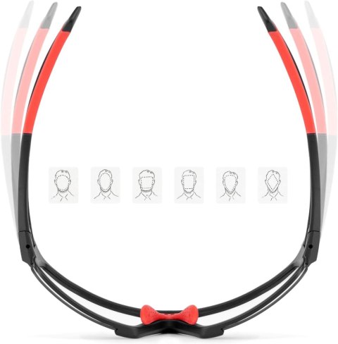 Okulary rowerowe fotochromowe UV400 z etui SP216BK - czarno-czerwone