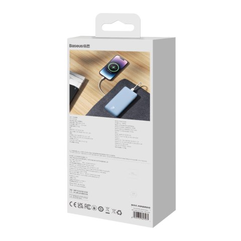 Powerbank 10000mAh Airpow Fast Charge 20W - niebieski