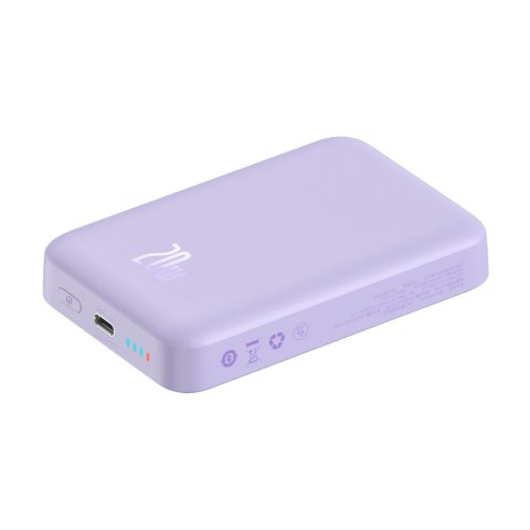 Powerbank magnetyczny indukcyjny 10000mAh 20W + kabel USB-C - fioletowy