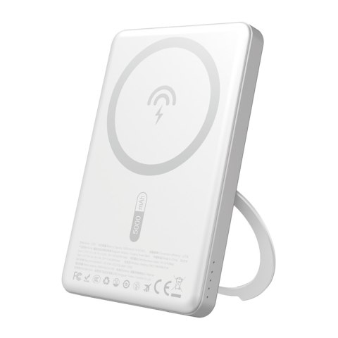 Powerbank z MagSafe i podstawką 20W PD 5000mAh - srebrny