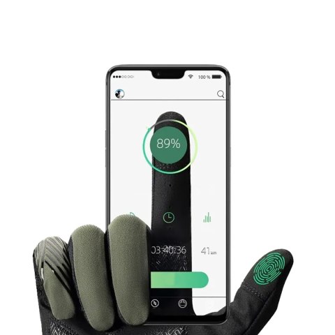 Rękawiczki rowerowe amortyzujące rozmiar L - zielono-czarne