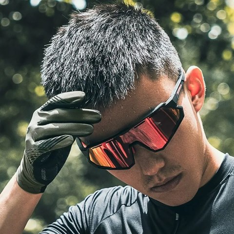 Rękawiczki rowerowe amortyzujące rozmiar L - zielono-czarne