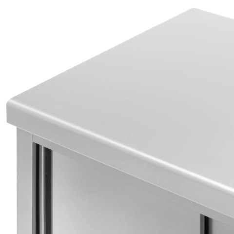 Stół blat roboczy centralny z szafką przelotową STAL 120 x 70 cm