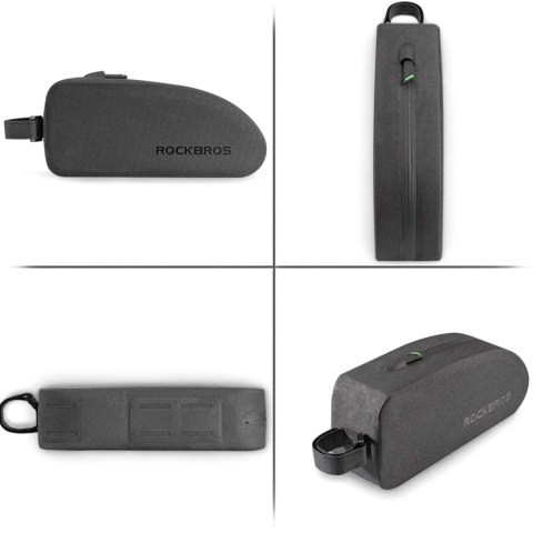 Torba rowerowa mocowana na ramę wodoodporna 1.5l AS-019 - czarna