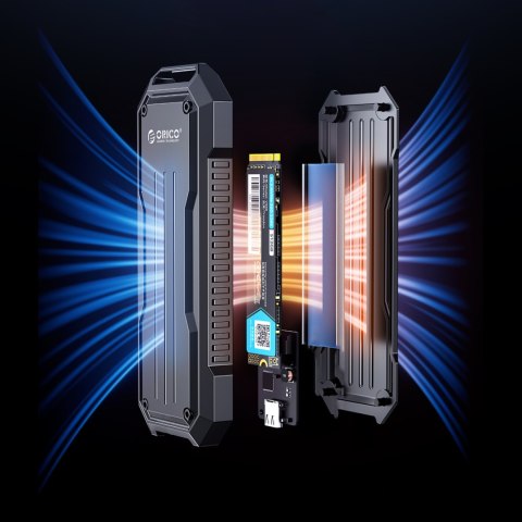 Wzmocniona kieszeń dyskowa taktyczna OXS2C3-G2 M.2 NVMe / SATA SSD USB-C - szara