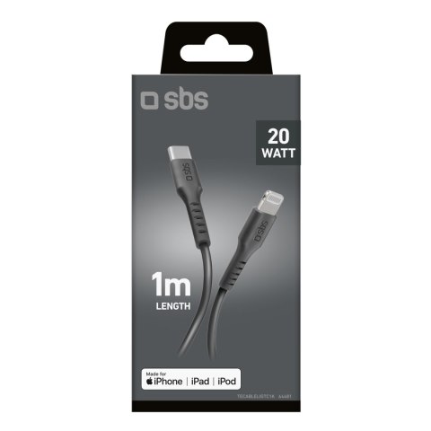 Kabel przewód USB-C - iPhone Lightning 1m - czarny