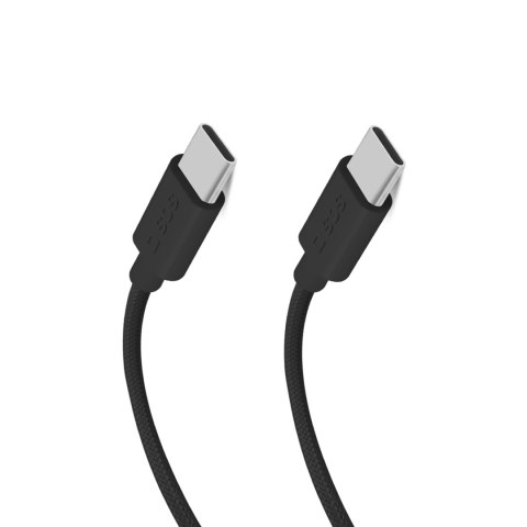 Kabel przewód w oplocie USB-C 60W 1.5m - czarny