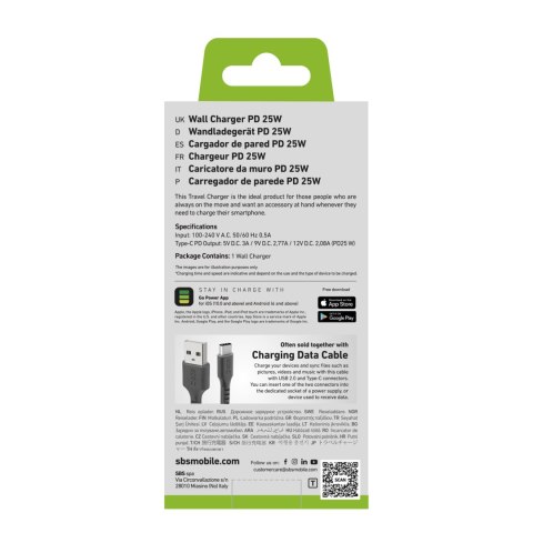 Ładowarka sieciowa Power Delivery USB-C 25W - czarna