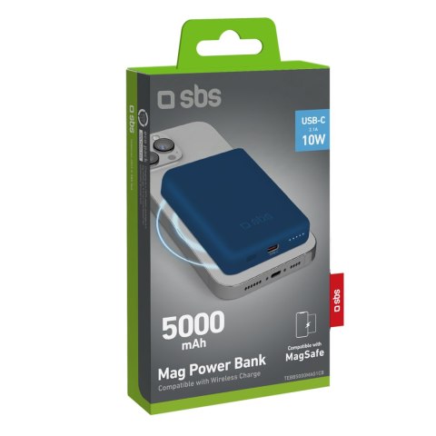 Powerbank 5000 mAh MagSafe - niebieski