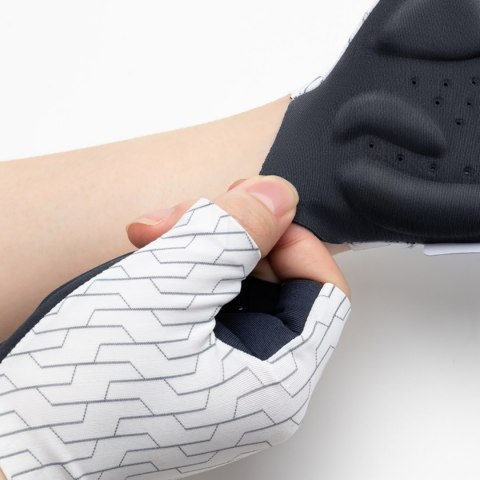 Rękawiczki kolarskie rowerowe MTB rozmiar XL - biało-czarne