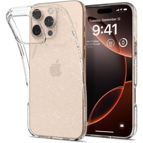 Etui pokrowiec na iPhone 16 Pro Liquid Crystal - przezroczysto-brokatowe