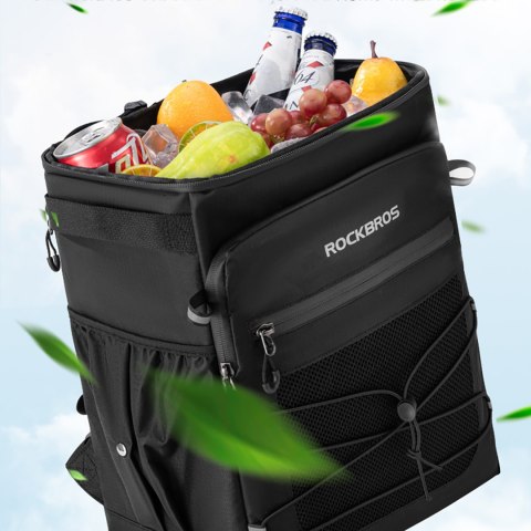 Plecak rowerowy turystyczny wodoodporny z komorą chłodzącą 14l - czarny