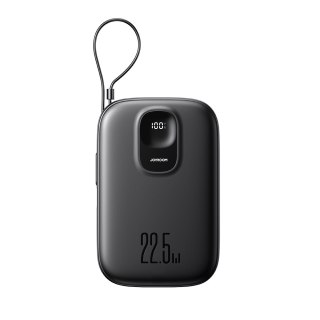 Powerbank 10000mAh z wbudowanym kablem 22.5W USB-C 0.25 cm - czarny