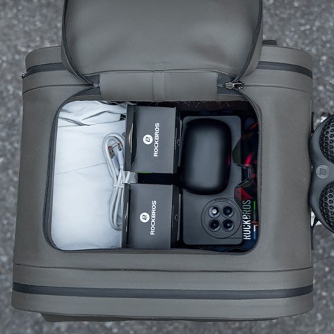 Sakwa rowerowa wodoodporna kufer na bagażnik 14l - szary