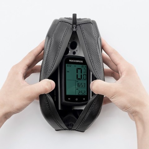 Torba rowerowa usztywniana wodoodporna na ramę 1.4l - czarna