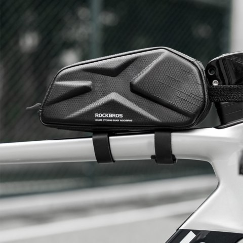 Torba rowerowa usztywniana wodoodporna na ramę 1.4l - czarna