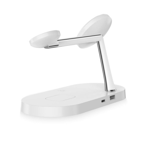 3w1Ładowarka indukcyjna na smartfon słuchawki smartwatch z MagSafe - biała