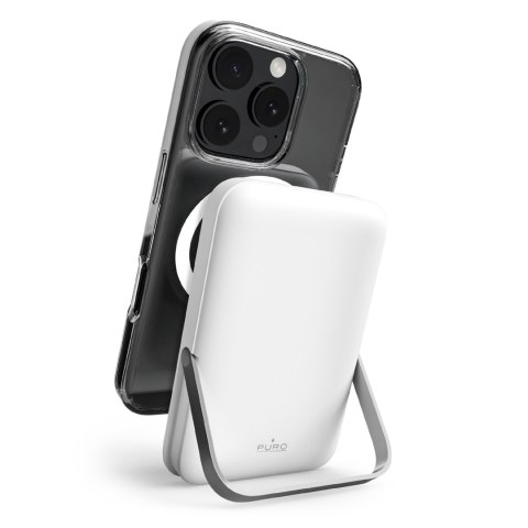 Powerbank bezprzewodowy 10000mAh USB-C MagSafe z podstawką - biały