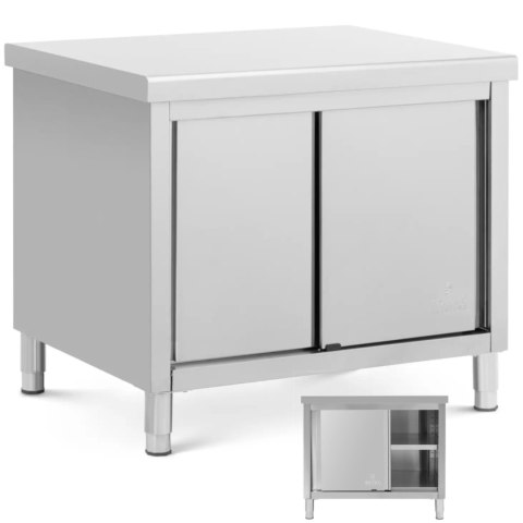 Stół blat roboczy centralny z szafką drzwi suwane STAL 100 x 80 cm