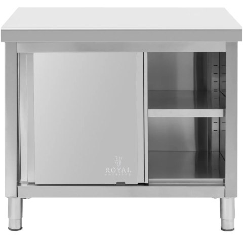 Stół blat roboczy centralny z szafką drzwi suwane STAL 100 x 80 cm