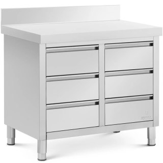 Szafka gastronomiczna przyścienna z rantem 6 szuflad STAL 100 x 60 cm