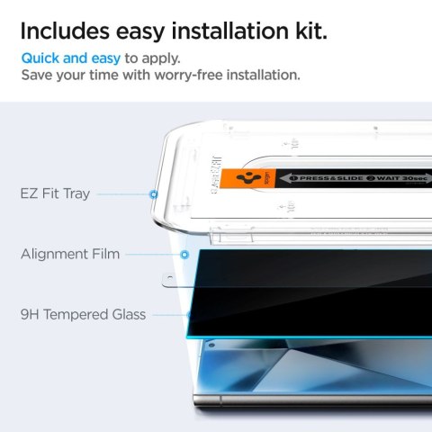 Szkło hartowane prywatyzujące na Samsung Galaxy S24 Ultra Glas.tR EZ Fit Privacy - 2 szt.